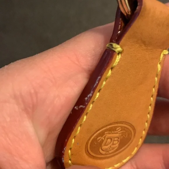 Dooney and Bourke Leather Key Ring Key Chain Fob Tan DB - Picture 5 of 5
